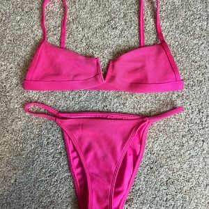 LA hearts bright pink bikini